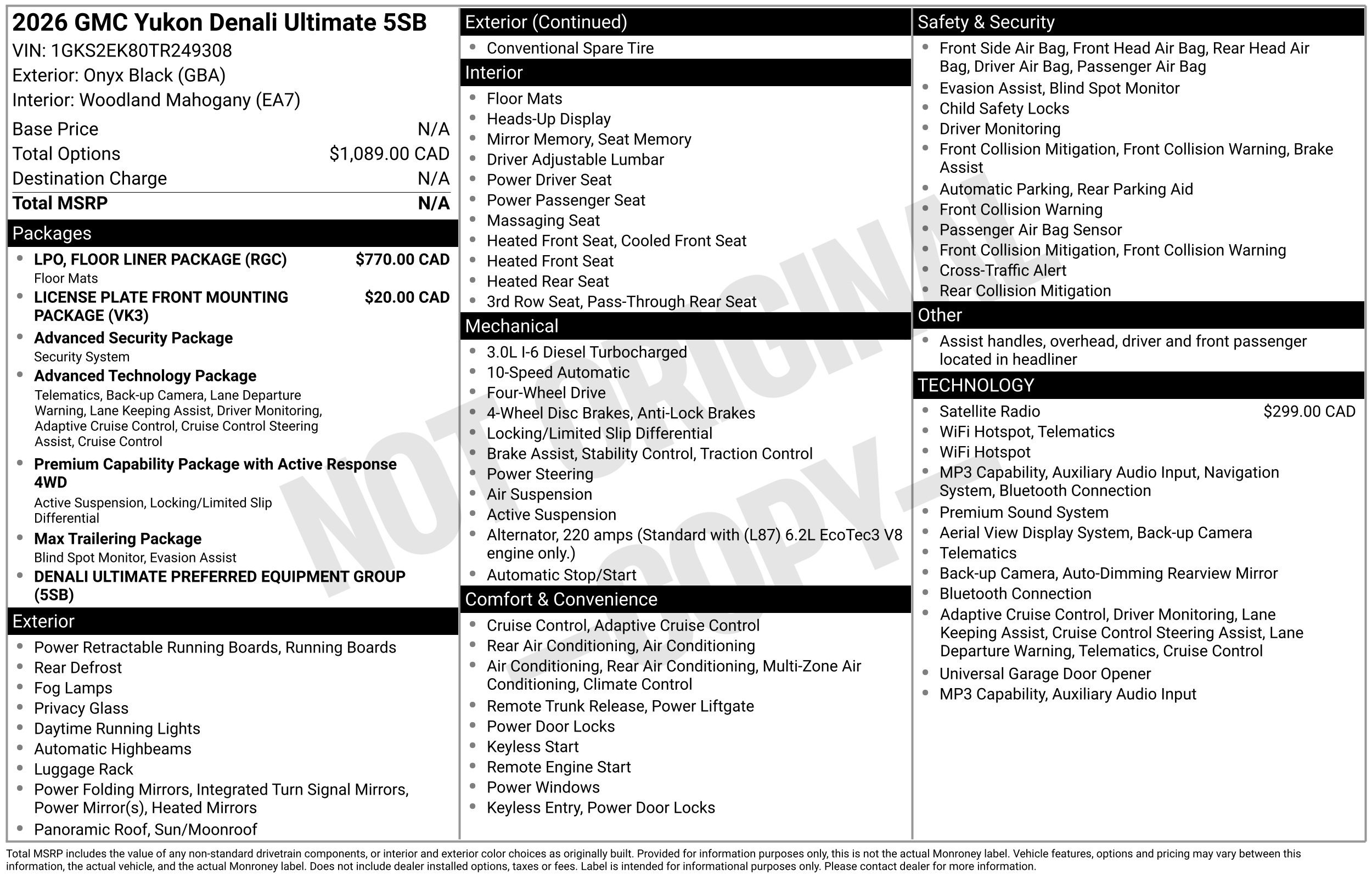Used 2026 GMC Yukon Denali Ultimate w/ LPO, Floor Liner Package AWD/4WD image 55