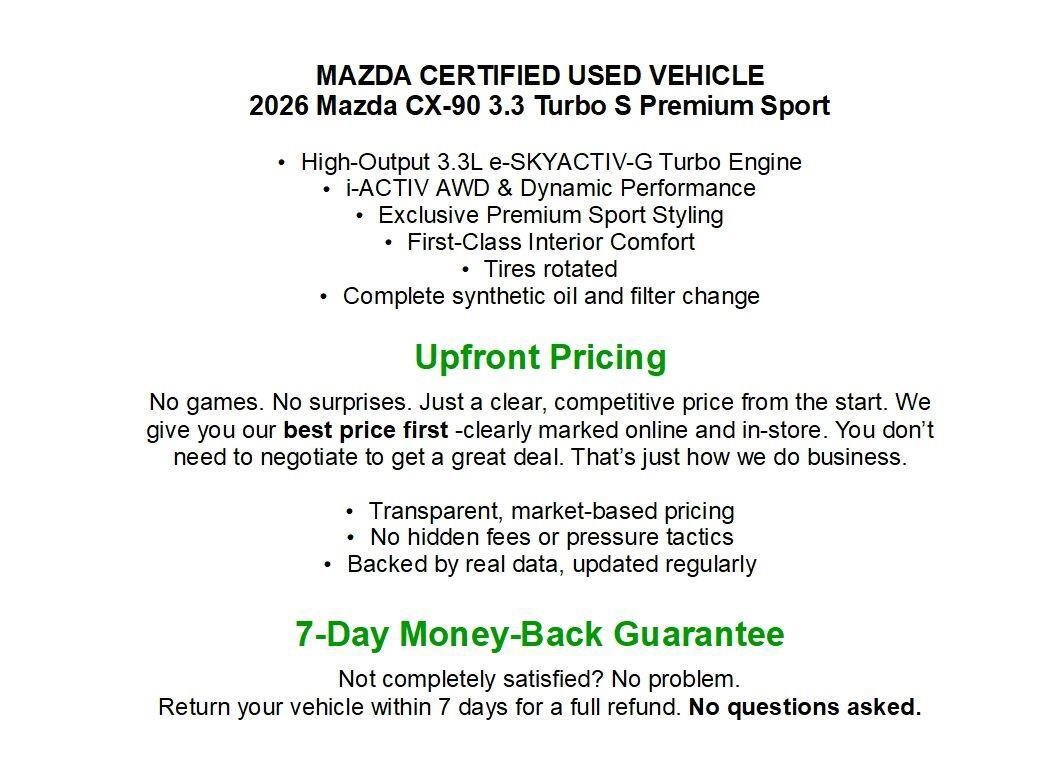 Used 2026 MAZDA CX-90 3.3 Turbo S w/ Premium Package AWD/4WD image 1