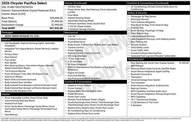 New 2026 Chrysler Pacifica Select FWD image 36
