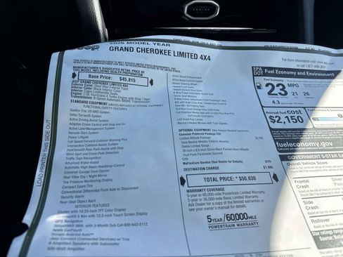 Certified 2026 Jeep Grand Cherokee Limited w/ Limited Altitude Package AWD/4WD image 14