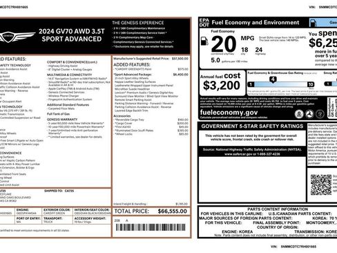 Used 2024 Genesis GV70 3.5T Sport w/ Sport Advanced Package image 4