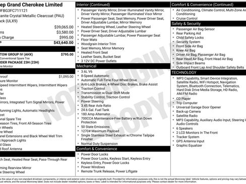 Used 2015 Jeep Grand Cherokee Limited w/ Trailer Tow Group IV AWD/4WD image 3
