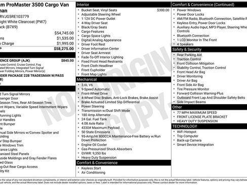 Used 2024 RAM ProMaster 3500 w/ Convenience Group image 33