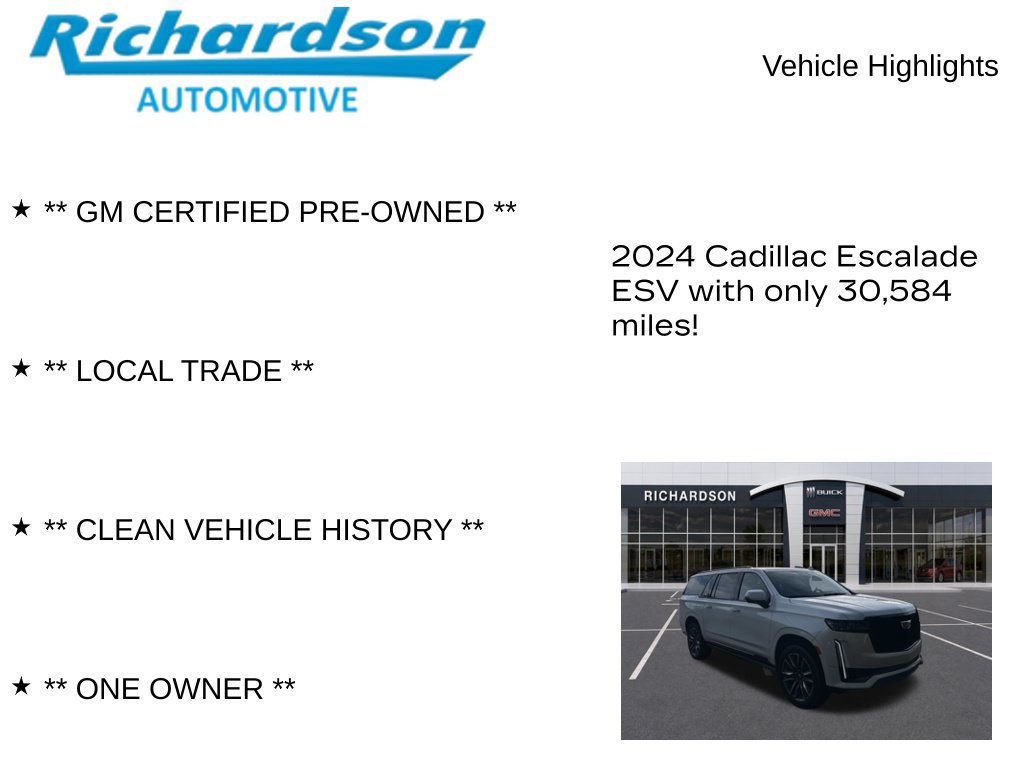 Used 2024 Cadillac Escalade ESV Sport Platinum w/ LPO, ONYX Package AWD/4WD image 12