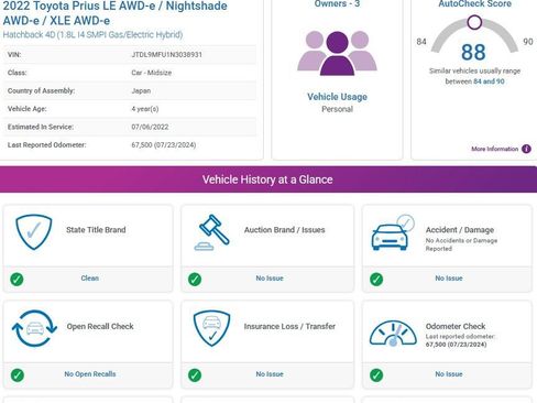 Used 2022 Toyota Prius XLE image 3