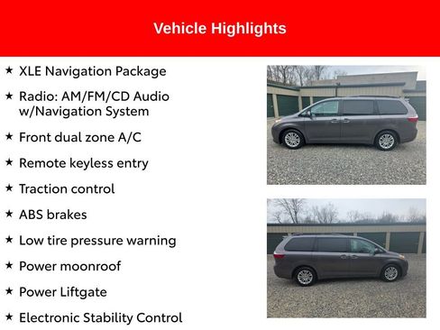 Certified 2017 Toyota Sienna XLE w/ XLE Navigation Package image 5