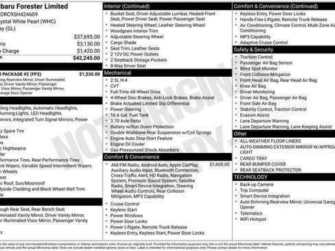Certified 2025 Subaru Forester Limited w/ Popular Package #2 AWD/4WD image 44