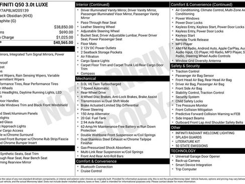 Used 2020 INFINITI Q50 Luxe image 30