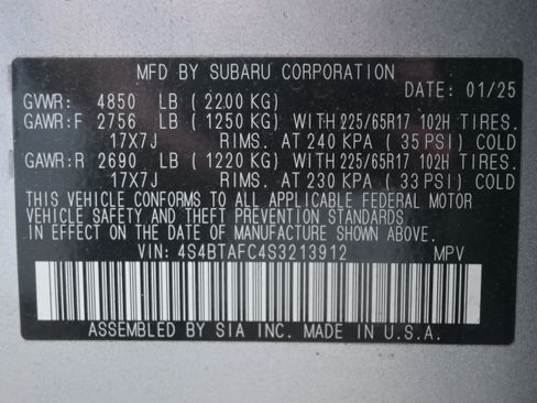 Certified 2025 Subaru Outback Premium w/ Popular Package #1A AWD/4WD image 37