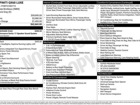 Used 2026 INFINITI QX60 Luxe w/ Cargo Package image 44