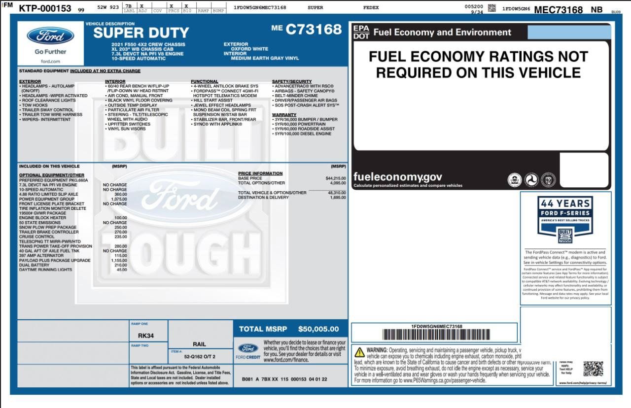 Used 2021 Ford F550 2WD Crew Cab Super Duty image 3
