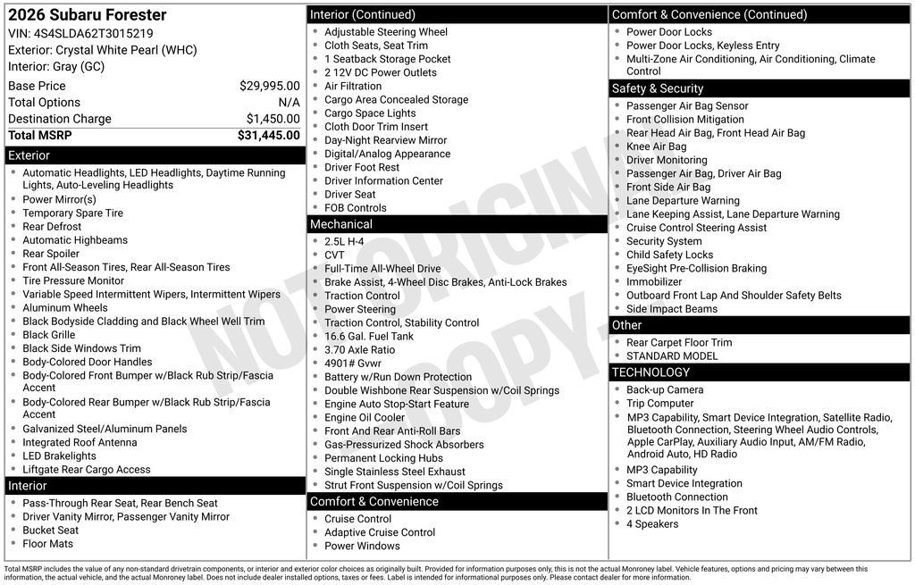 Certified 2026 Subaru Forester AWD/4WD image 26