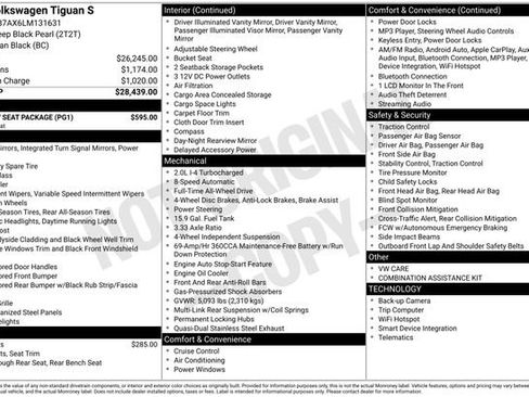 Certified 2020 Volkswagen Tiguan S w/ 3rd Row Seat Package image 40