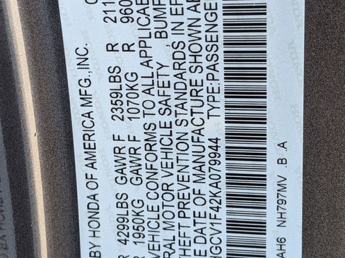 Certified 2019 Honda Accord EX image 30