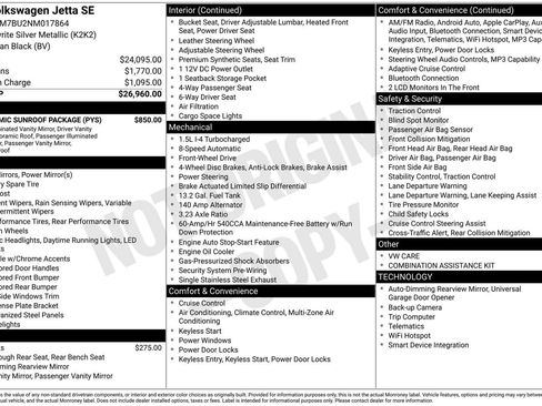 Used 2022 Volkswagen Jetta SE w/ Panoramic Sunroof Package FWD image 35