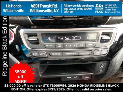 New 2026 Honda Ridgeline Black Edition image 20