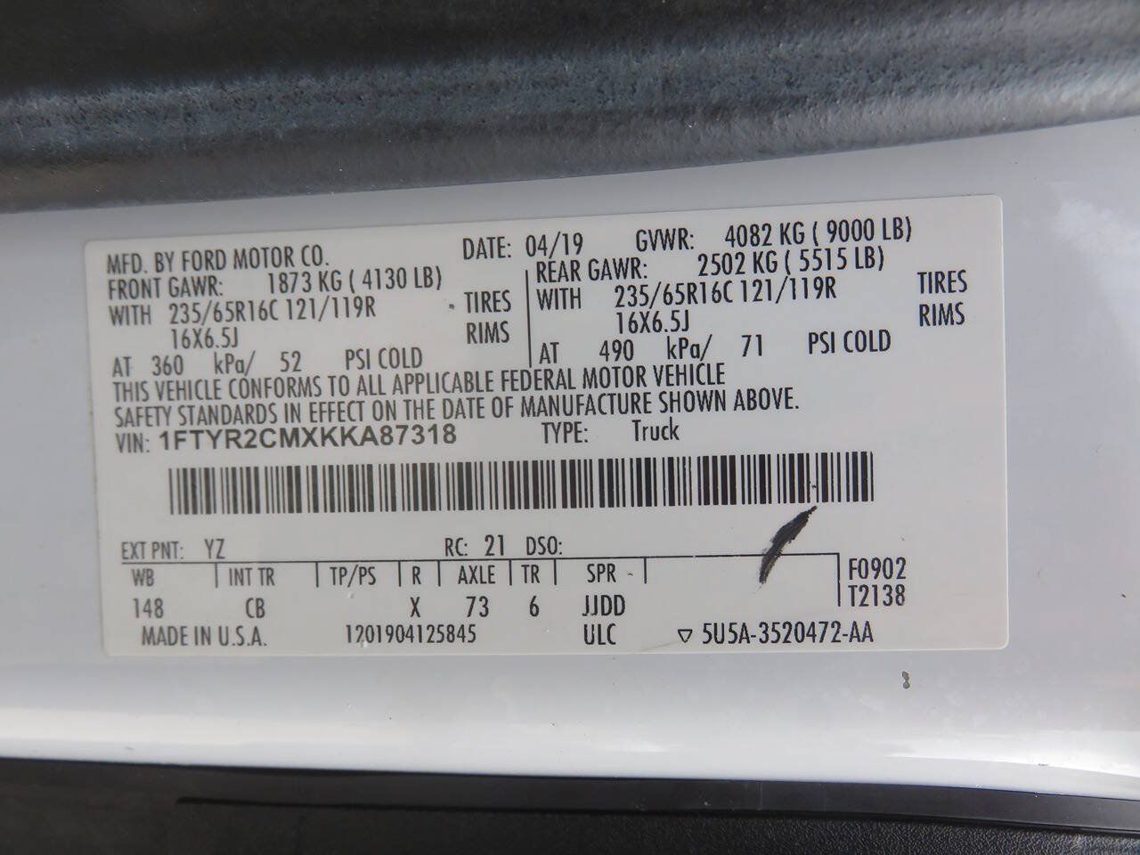 Used 2019 Ford Transit 250 148 Medium Roof w/ Interior Upgrade Package RWD image 35