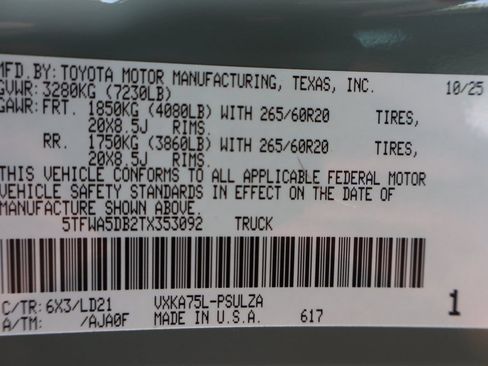 Used 2026 Toyota Tundra Limited w/ TRD Off-Road Package AWD/4WD image 46