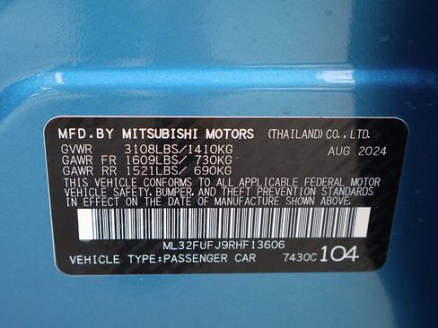 New 2024 Mitsubishi Mirage G4 ES image 44