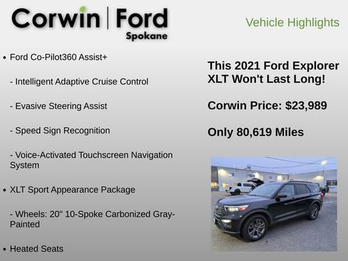Used 2021 Ford Explorer XLT w/ Equipment Group 202A image 12