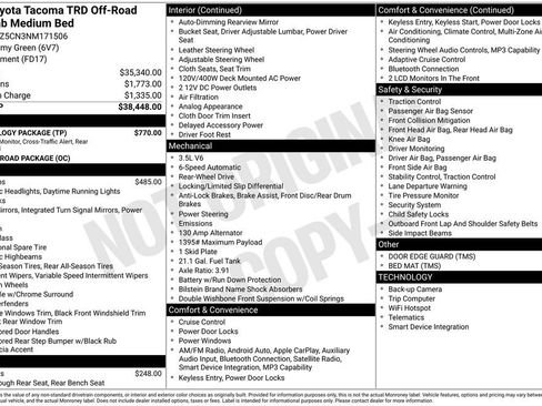 Used 2022 Toyota Tacoma TRD Off-Road w/ Technology Package RWD image 3