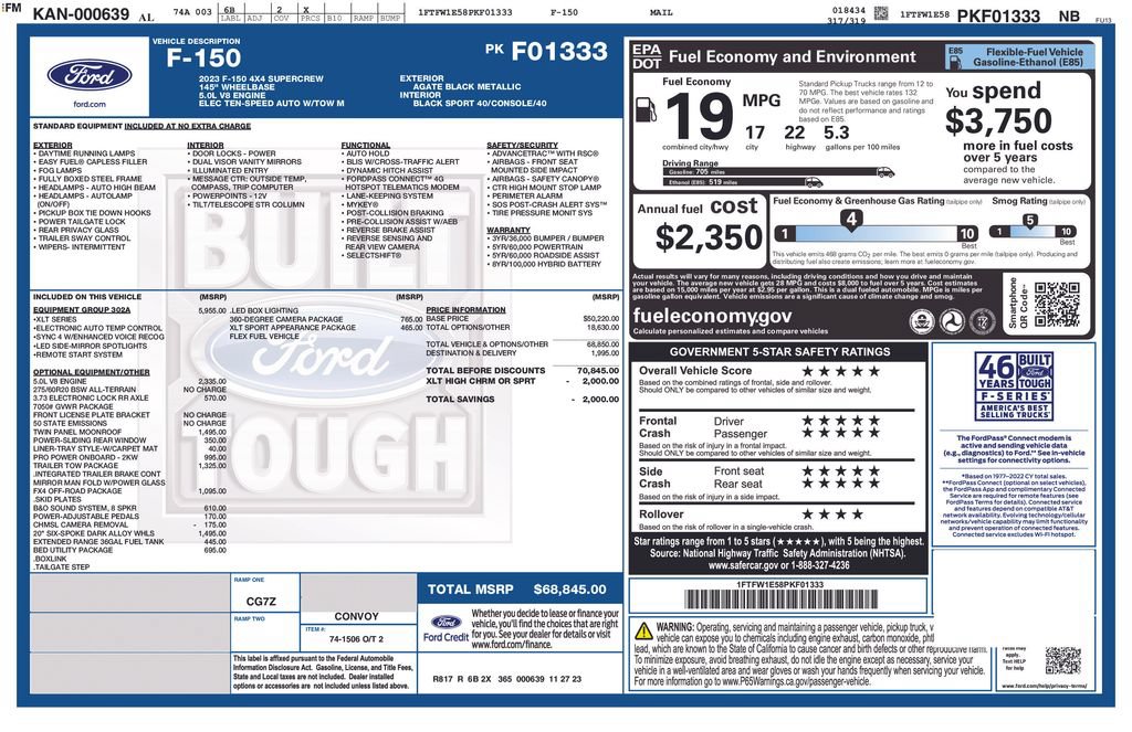 Used 2023 Ford F150 XLT w/ Equipment Group 302A High AWD/4WD image 53