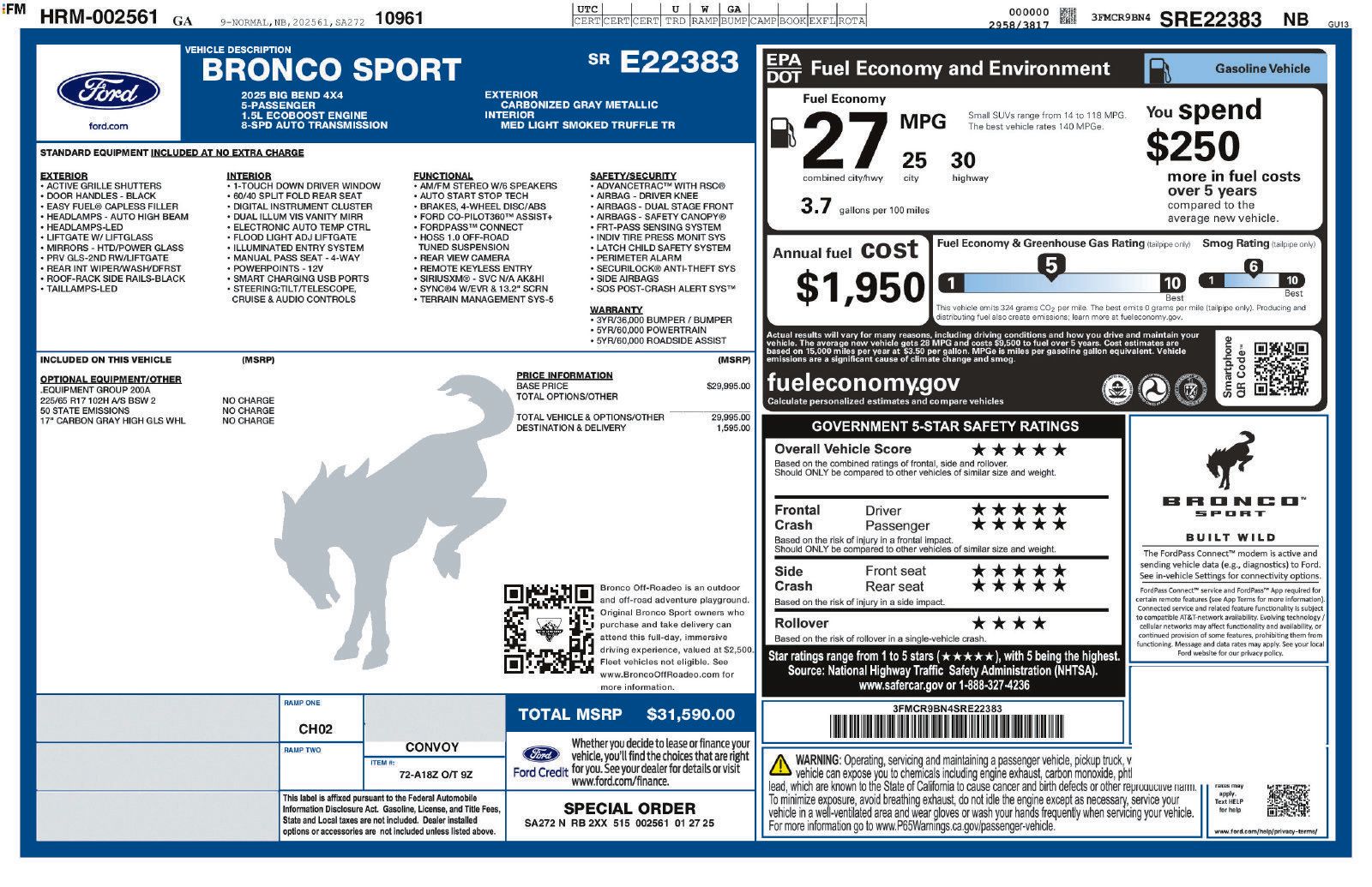 Used 2025 Ford Bronco Sport Big Bend AWD/4WD image 39