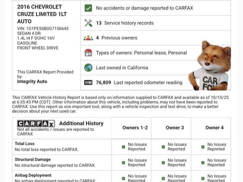 Used 2016 Chevrolet Cruze LT image 14