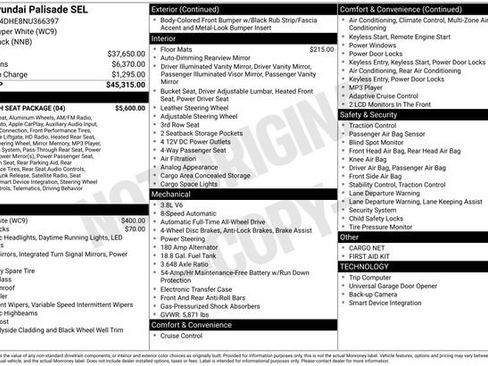 Used 2022 Hyundai Palisade SEL w/ 8P Bench Seat Package image 10