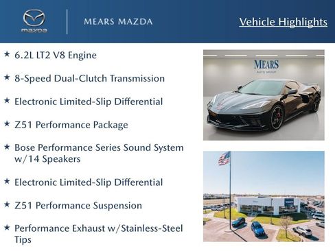 Used 2023 Chevrolet Corvette Stingray Premium Conv w/ Z51 Performance Package image 2