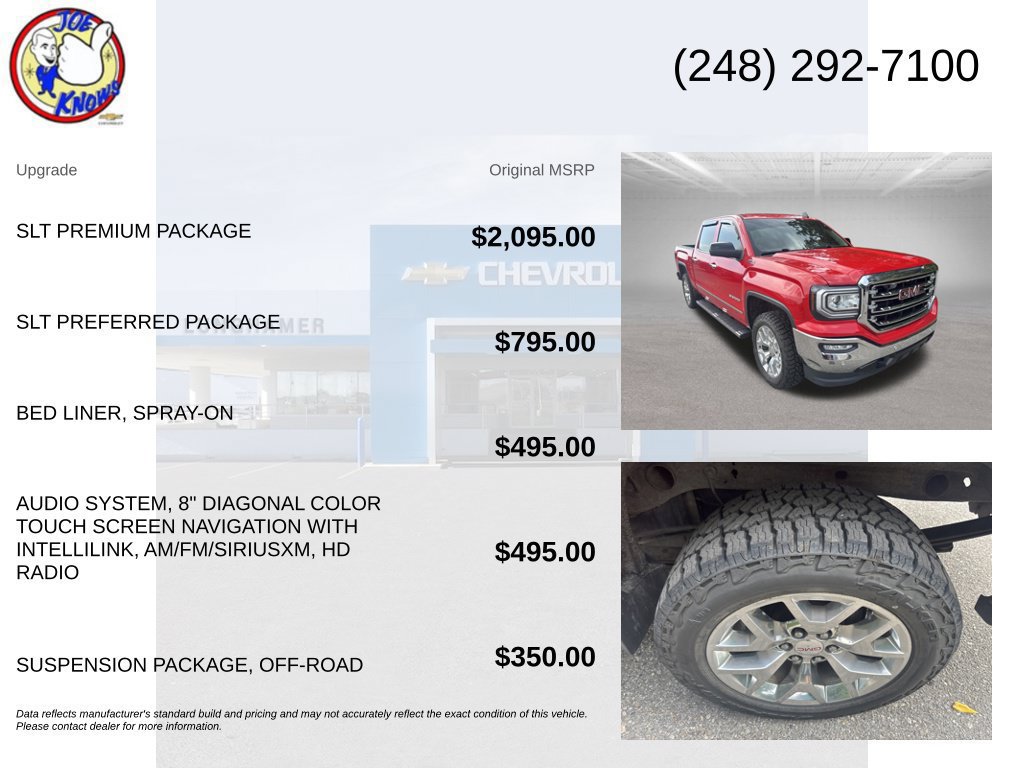 Used 2017 GMC Sierra 1500 SLT w/ SLT Premium Package AWD/4WD image 5