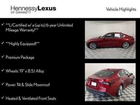 Certified 2024 Lexus IS 300 w/ Premium Package RWD image 12