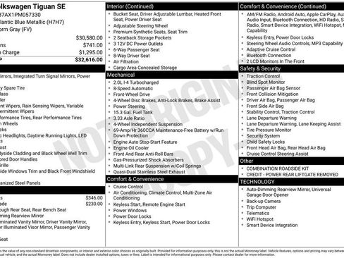 Used 2023 Volkswagen Tiguan SE image 1