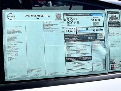 New 2027 Nissan Sentra SV FWD image 13