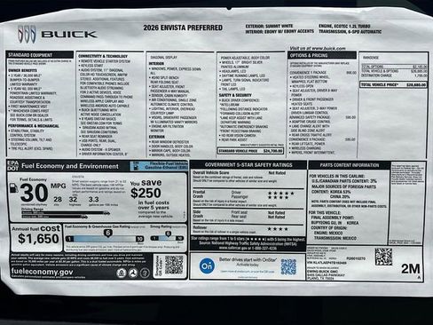 New 2026 Buick Envista Preferred w/ Convenience I Package FWD image 21