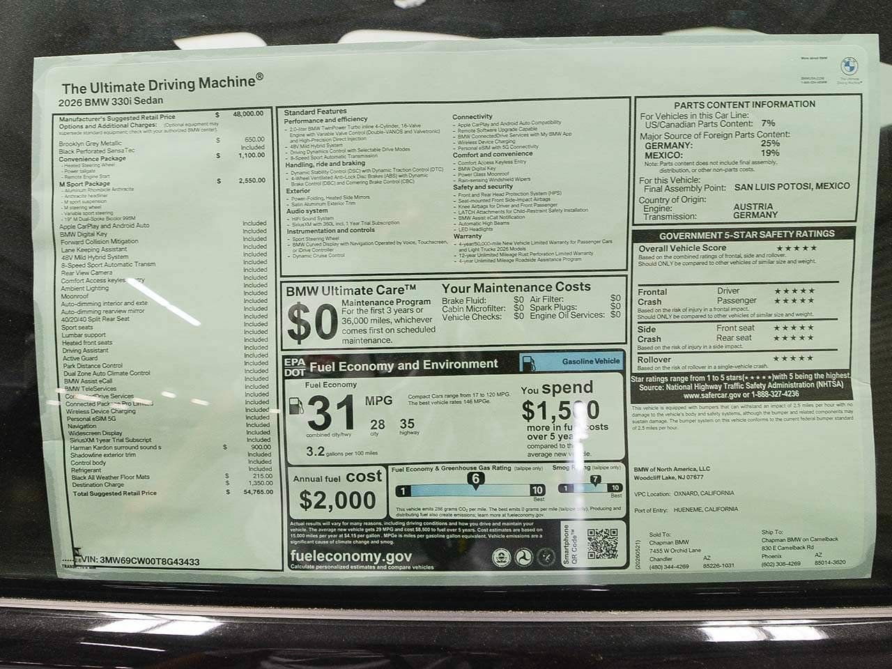 Used 2026 BMW 330i Sedan w/ M Sport Package RWD image 17
