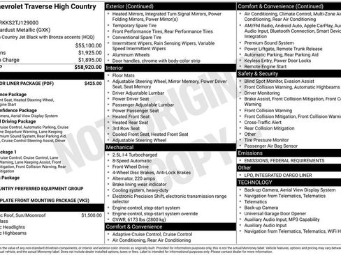 New 2026 Chevrolet Traverse High Country w/ LPO, Floor Liner Package image 37