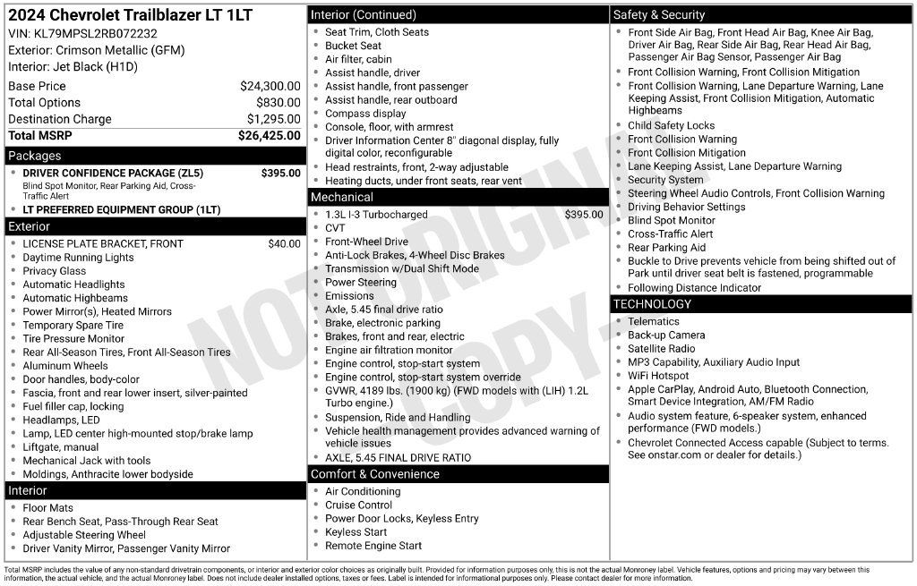 Used 2024 Chevrolet TrailBlazer LT w/ Driver Confidence Package FWD image 2