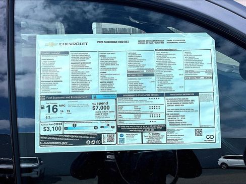 New 2026 Chevrolet Suburban RST w/ Comfort Package AWD/4WD image 12