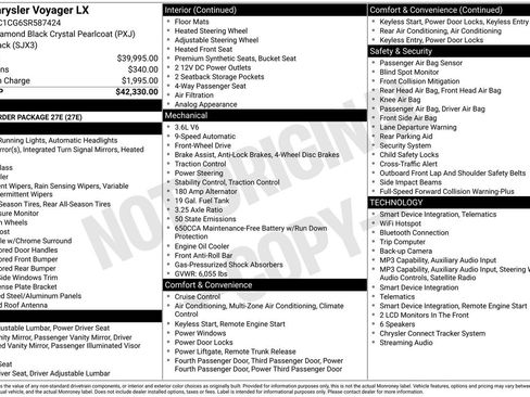 Used 2025 Chrysler Voyager LX FWD image 10