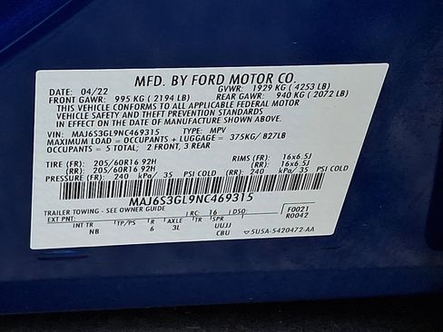 Certified 2022 Ford EcoSport SE w/ SE Convenience Package AWD/4WD image 30