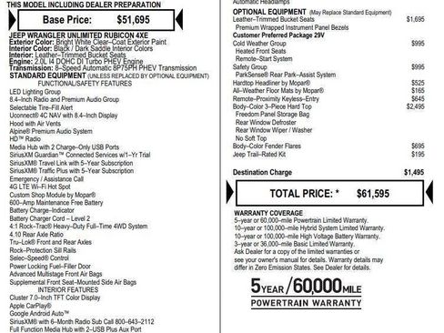Used 2021 Jeep Wrangler Unlimited Rubicon 4xe w/ Cold Weather Group AWD/4WD image 12