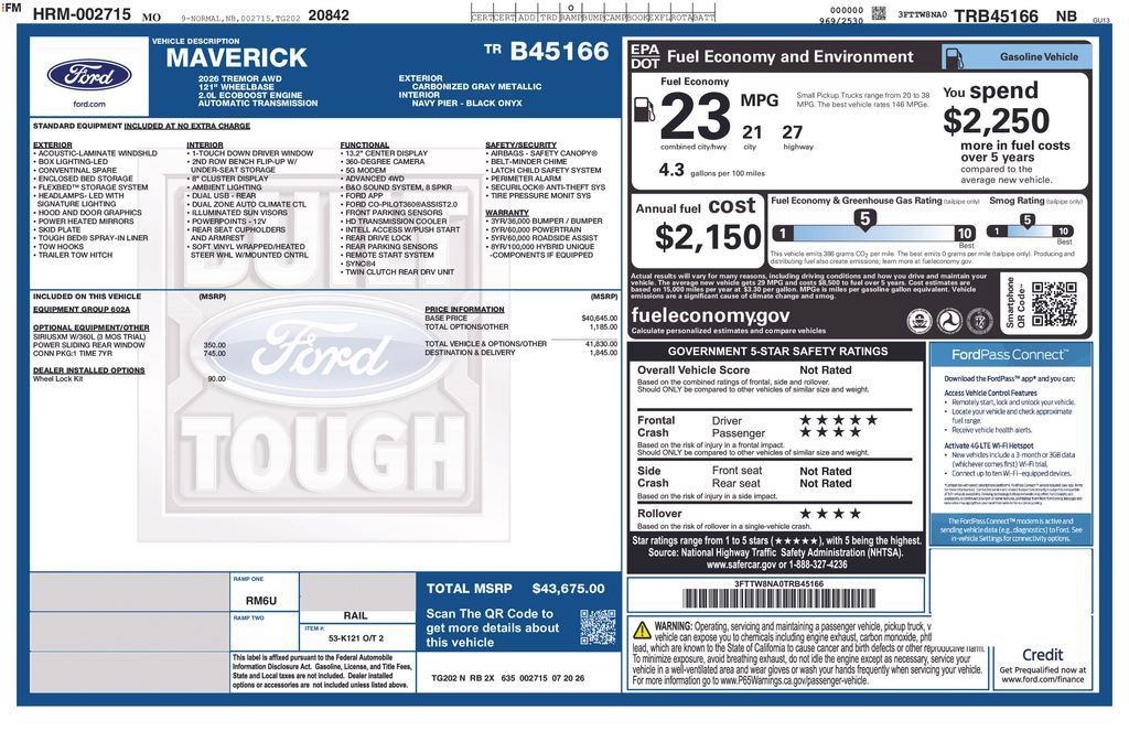 New 2026 Ford Maverick Tremor AWD/4WD image 30
