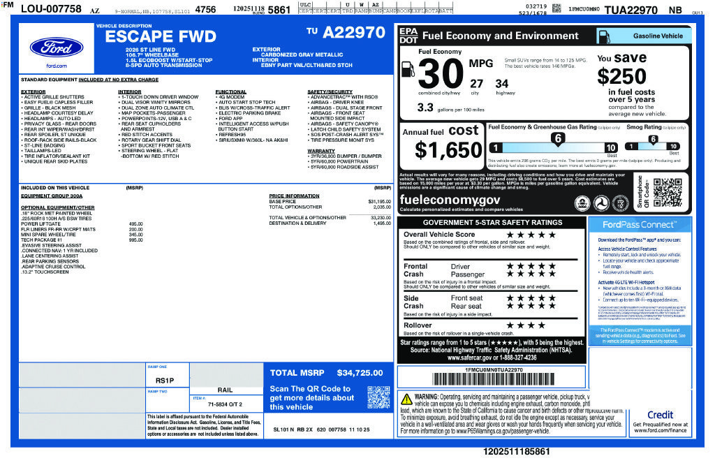 Used 2026 Ford Escape ST-Line w/ Tech Pack #1 FWD image 10