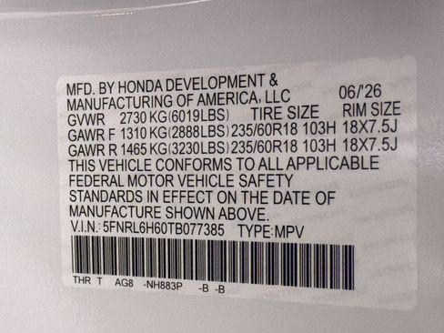 New 2026 Honda Odyssey EX-L image 17