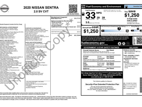 Used 2020 Nissan Sentra SV w/ Trunk Package FWD image 2