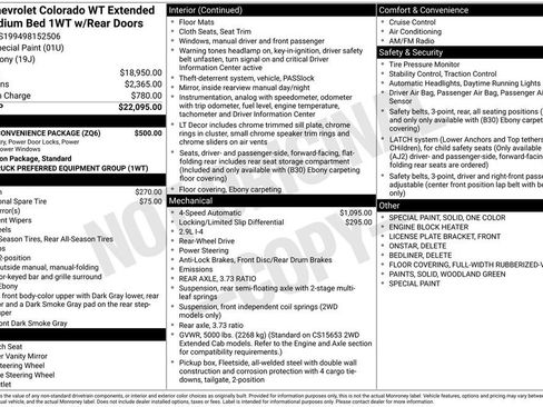 Used 2009 Chevrolet Colorado W/T w/ Power Convenience Package RWD image 2
