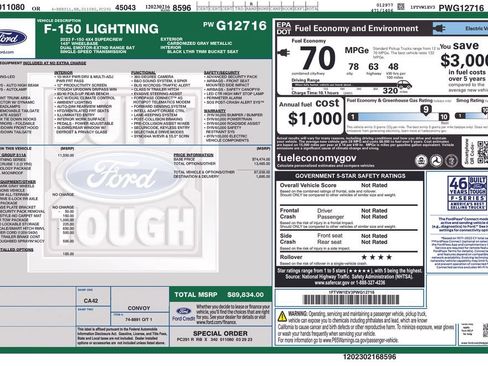 Used 2023 Ford F150 Lightning Lariat w/ Equipment Group 511A High AWD/4WD image 48