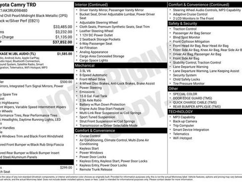 Used 2024 Toyota Camry TRD w/ TRD Package w/JBL Audio FWD image 11