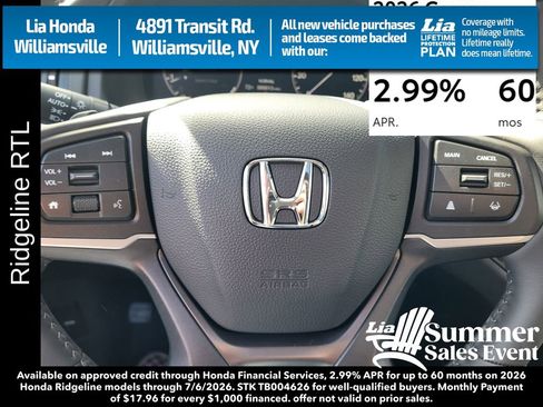 New 2026 Honda Ridgeline RTL image 18